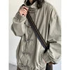 Stand-up Collar Jacket Men Women Chinese Retro Solid Color Loose Coat Autumn Casual Loose Simple Jacket Unisex Streetwear 2024 2