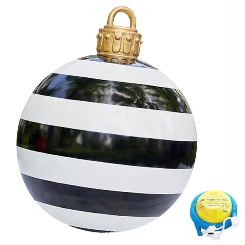 thumbnail image 1 of Bola inflable navideña para exteriores de 60 cm, decorada, de PVC, gigante, grande, para decorar árboles de Navidad, juguete sin luz, 1 of 5