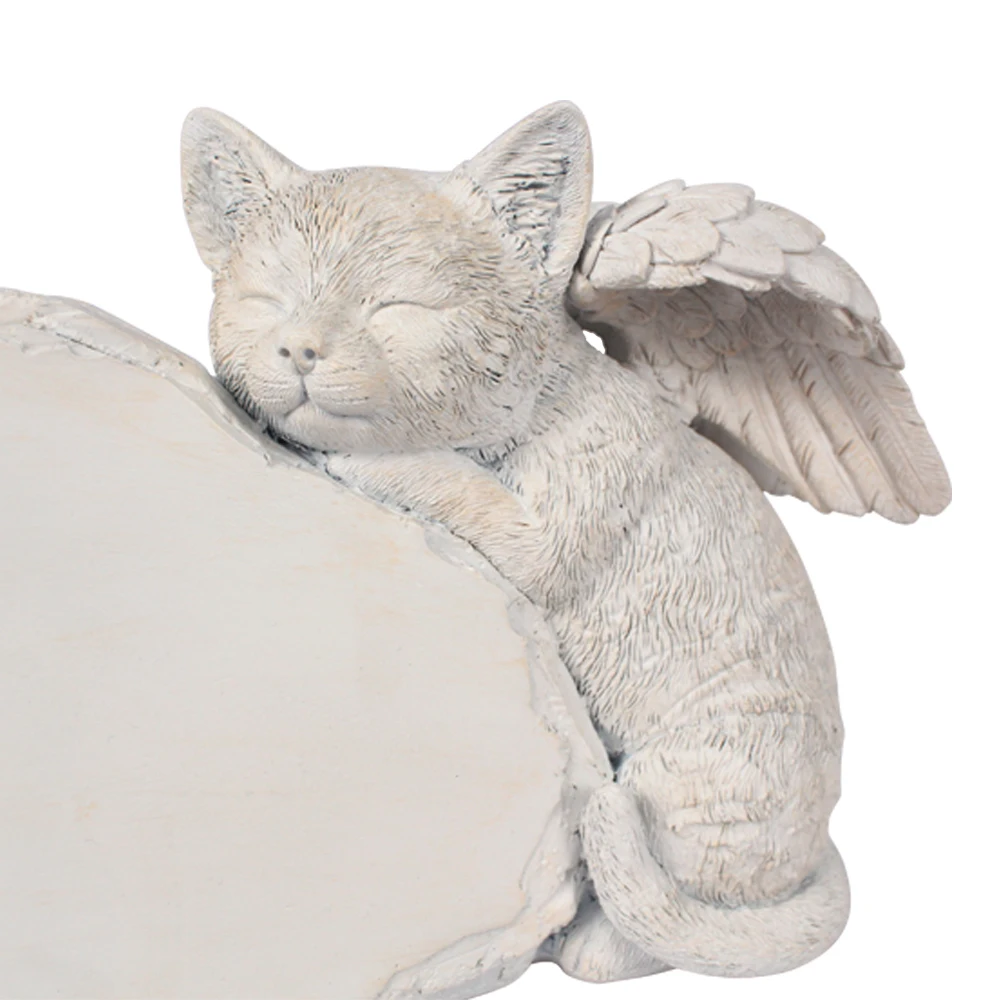 Personalized Cat Angel Memorial Garden Statue Engraved Pet Cat Memorial Stone Cat Grave Marker Any Word
