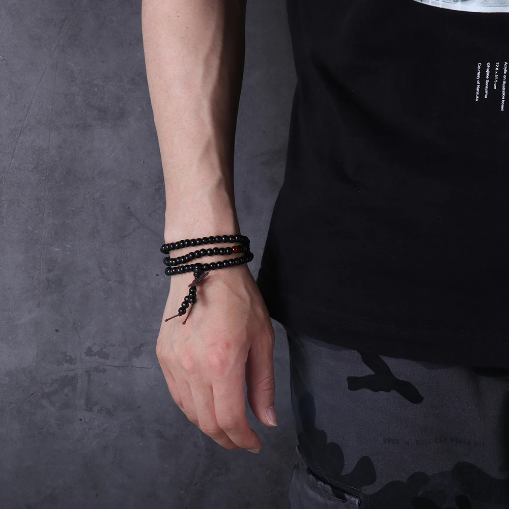 Sandalwood Prayer Bead Bangle for Meditation