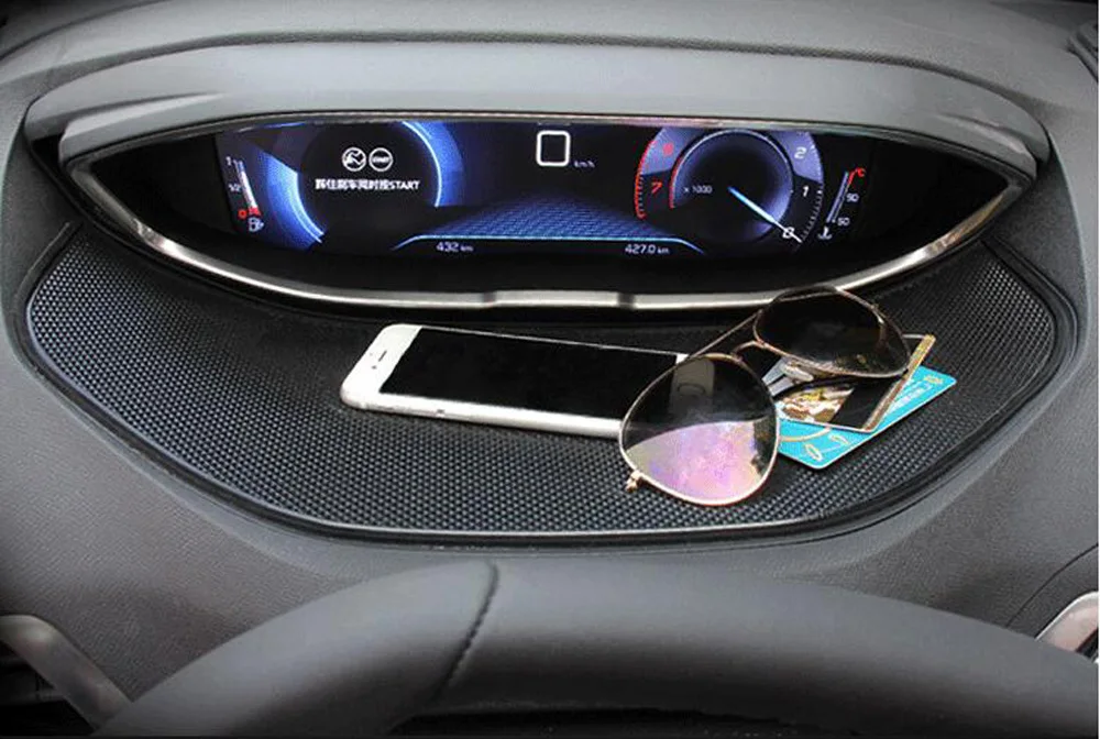 For Peugeot 3008 5008 GT Rubber Car Dashboard Sticky Anti-Slip Pad Display Anti-skid Meter Mats Accessories car non slip mat non slip mat car dashboard mat non slip dash mat