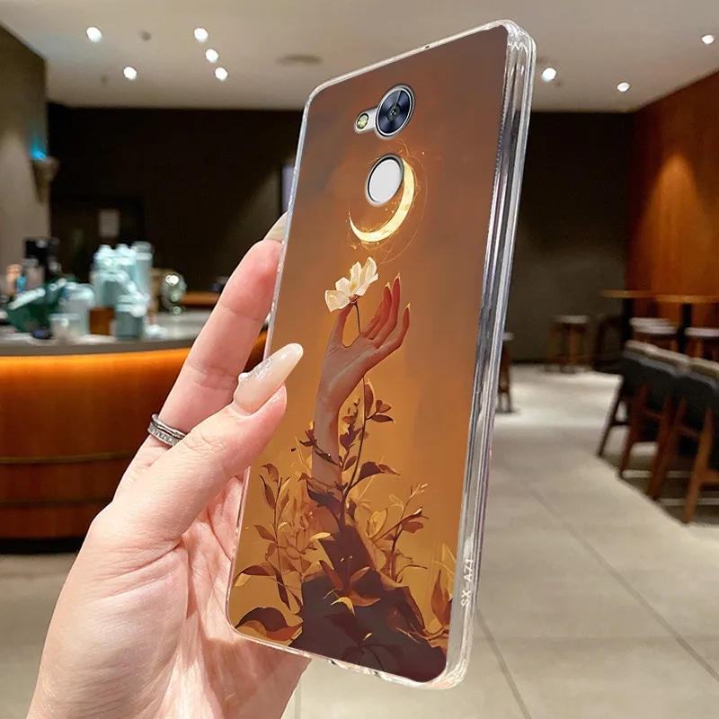 Shockproof Clear TPU Phone Case with Unique Rabbit Lamp and Puppy Design