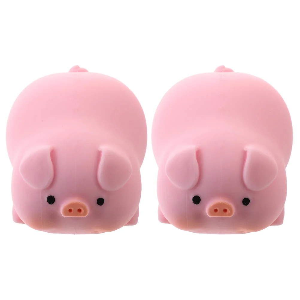 

2 Pcs Toys Children's Pig Squeeze Band Tofu Ball Pressure Party Tricky Squishy Cartoon