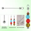 50Pcs Blank Beadable Keychain Bars,Metal DIY Bead Keychain Bar Charms Eady Detachable Key Chain Making Accessories 6
