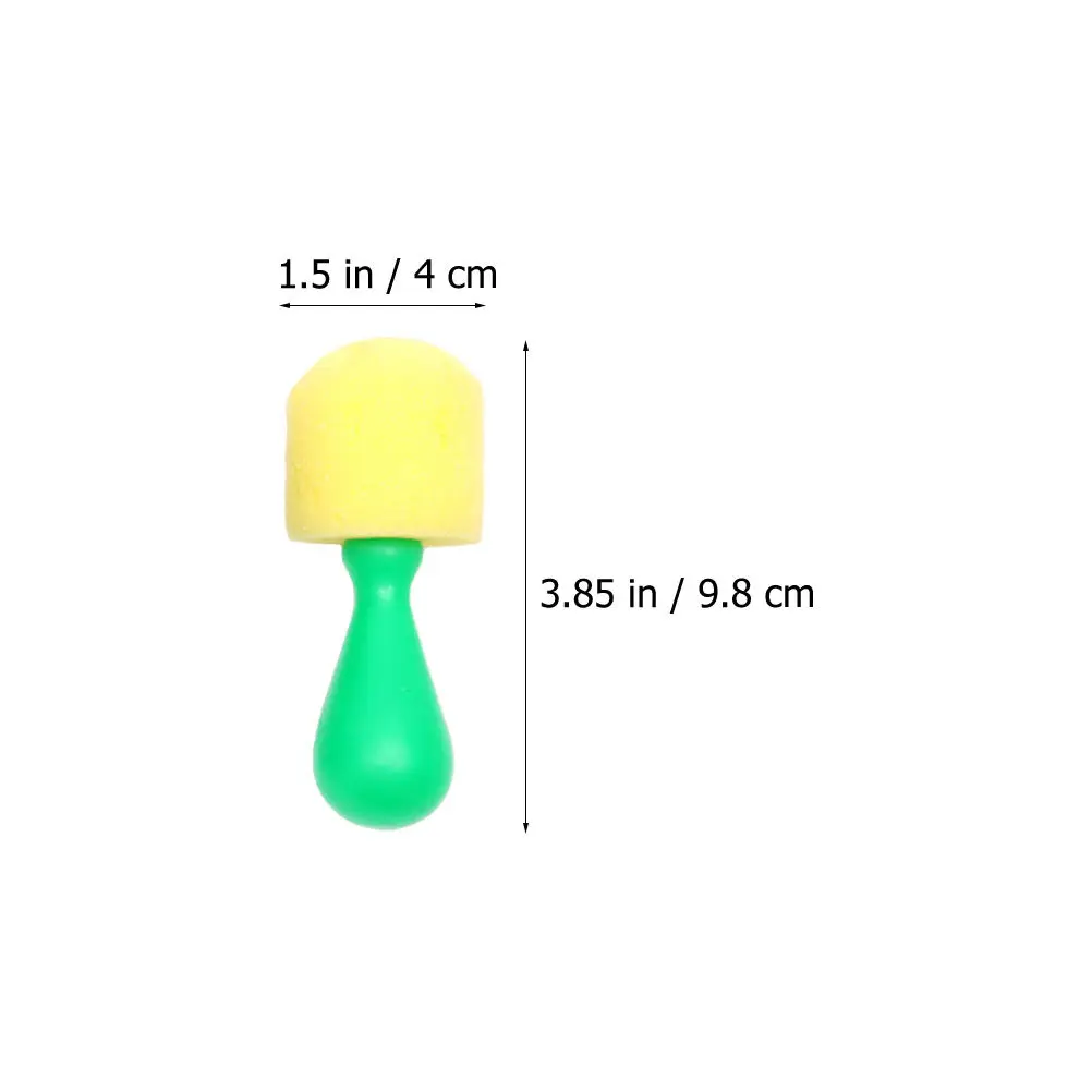 8Pcs 공 모양의 스폰지 페인팅 브러쉬 안전한 플라스틱 손잡이 색상 인식 학습 도구 DIY 아트 공예 낙서 그리기