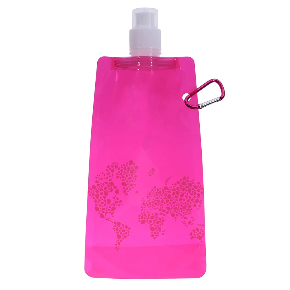 Compact Foldable Water Bag with Clip - Leak-Proof Travel Bottle