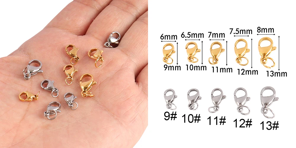 30 teile/los Edelstahl Karabiner für Schmuck Machen Liefert Jump Ringe Für Armband Halskette Stecker Schmuck Erkenntnisse – Detail 3