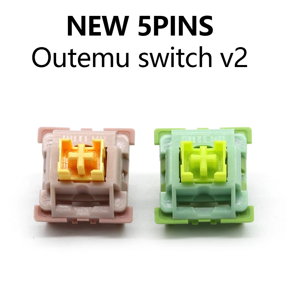Outemu Silent Peach V2 기계식 키보드 스위치 사전 윤활 처리된 5핀..