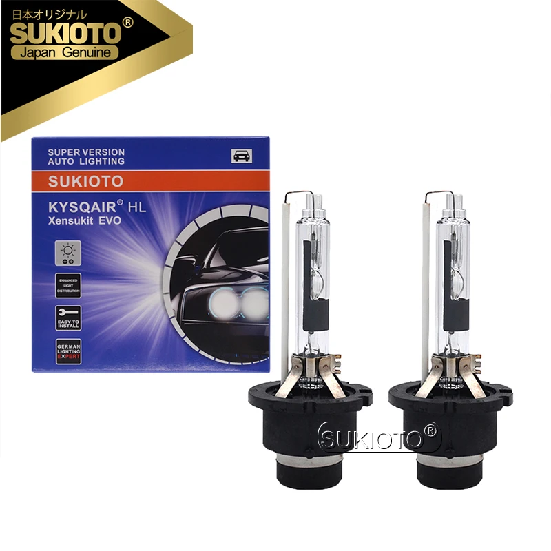 

SUKIOTO Genuine 2PCS 55W D2R 6000K 4300K 5000K 8000K D4R HID Xenon Bulb 35W D3S D2S D4S D1S With Metal Bracket For Car Headlight