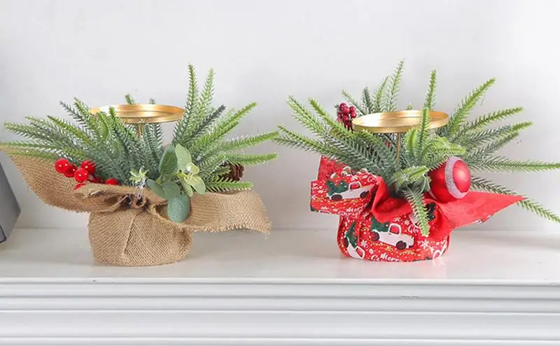 

Christmas Candle Holder Artificial Berry Votive Candle Holder Centerpieces Festive Ornament For Dining Table Party Decoration