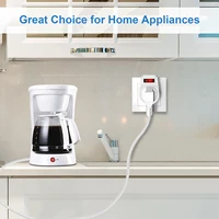 3 Pack EU Socket Power Adapter with Switch European Standard Power German Adapter Plug 250V 16A Electrical Socket Extension Plug - Image 6