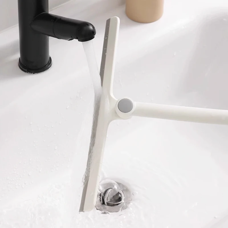 360 Degree Rotatable Shower Squeegee Glass Wiper Scraper Squeegee Cleaner With Silicone Holder Bathroom Mirror Scraper Cleaning 5