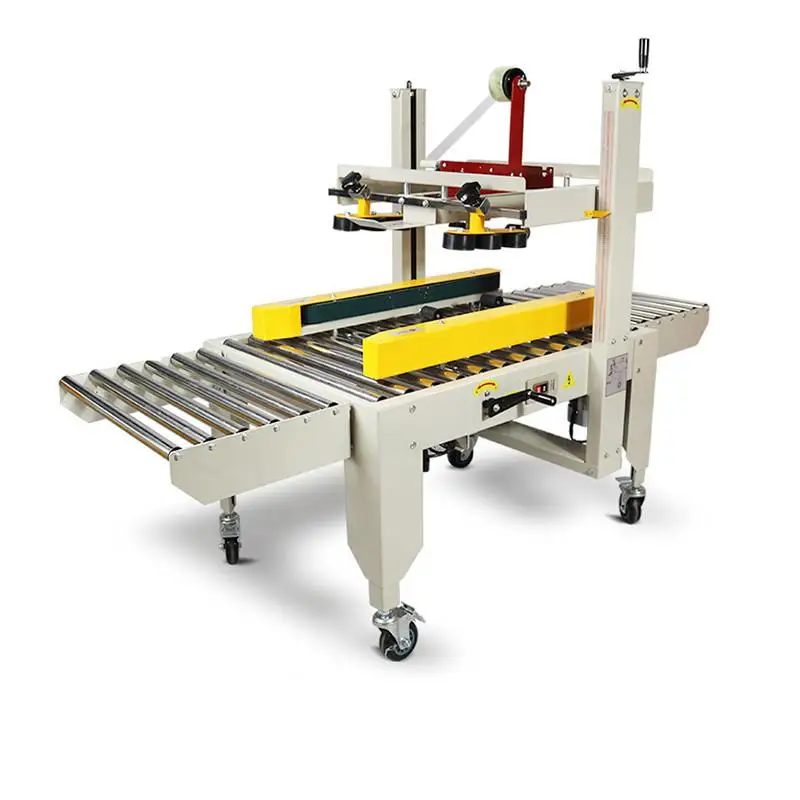 

Semi-automatic Top And Bottom Transmission Belt Folding Tape Carton Sealing Machine Left And Right Drive Box Sealing Machine