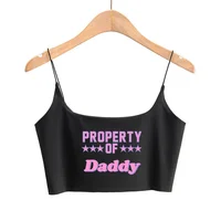 PROPERTY OF Daddy Square Neck Camis for Women Fitted Seamless Cropped Tank Cute Crop Tops Double Lined Can Be Wear Without Bra 3