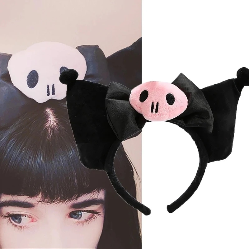 hair bands hair band hair accessories halloween headband cosplay headpiece cosplay accessories Anime Kuromi Melody Headband Cosplay Costume Skull Headwear Halloween Prop For Girl Fans