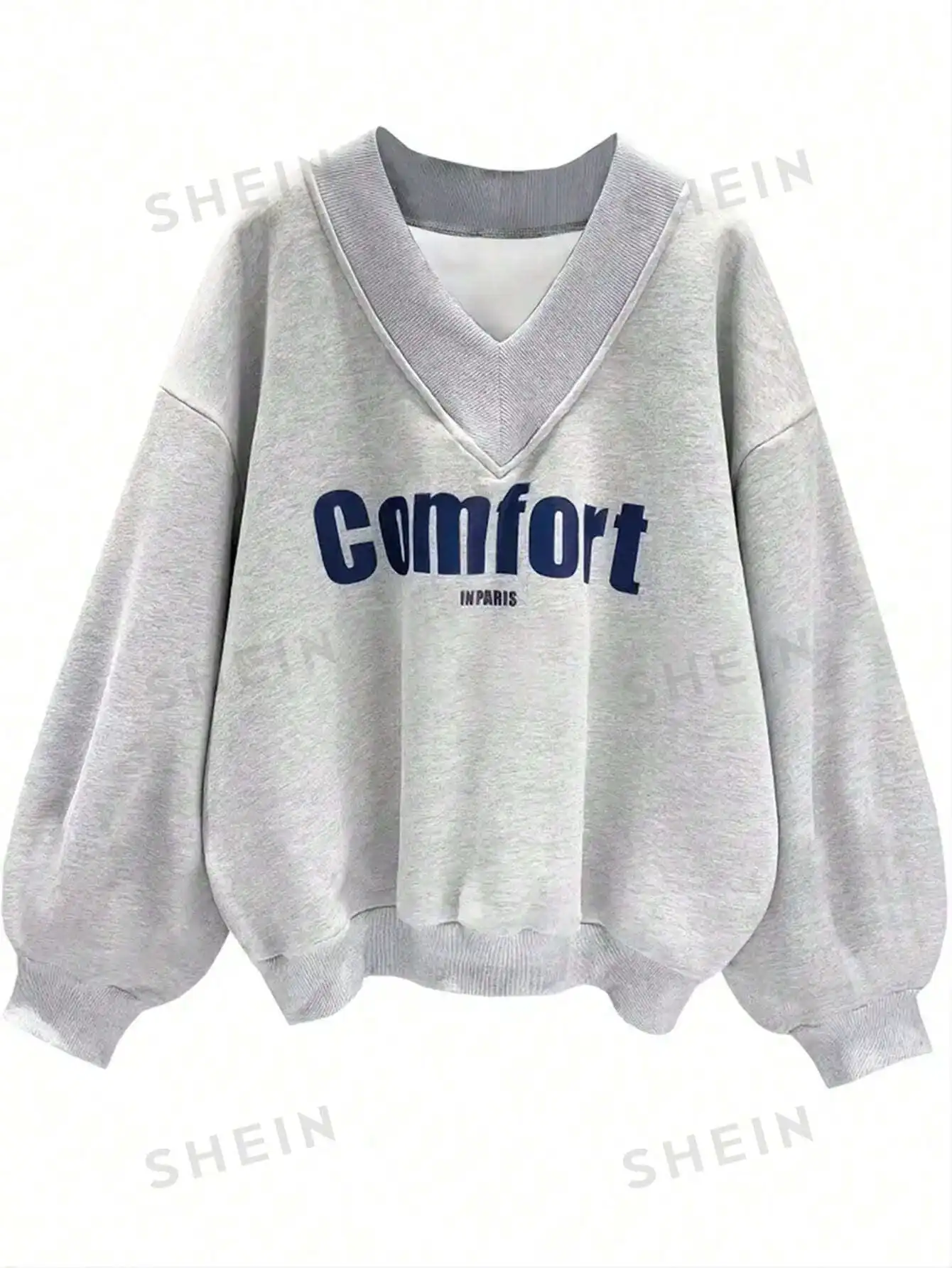 EZwear Letter Graphic Drop Shoulder Sweatshirt