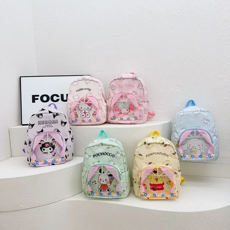 

Новый рюкзак Sanrio Cinnamoroll, школьная сумка Kuromi, двойные Наплечные сумки My Melody, рюкзак Hello Kitty, вещи, понравился подарок для девочки