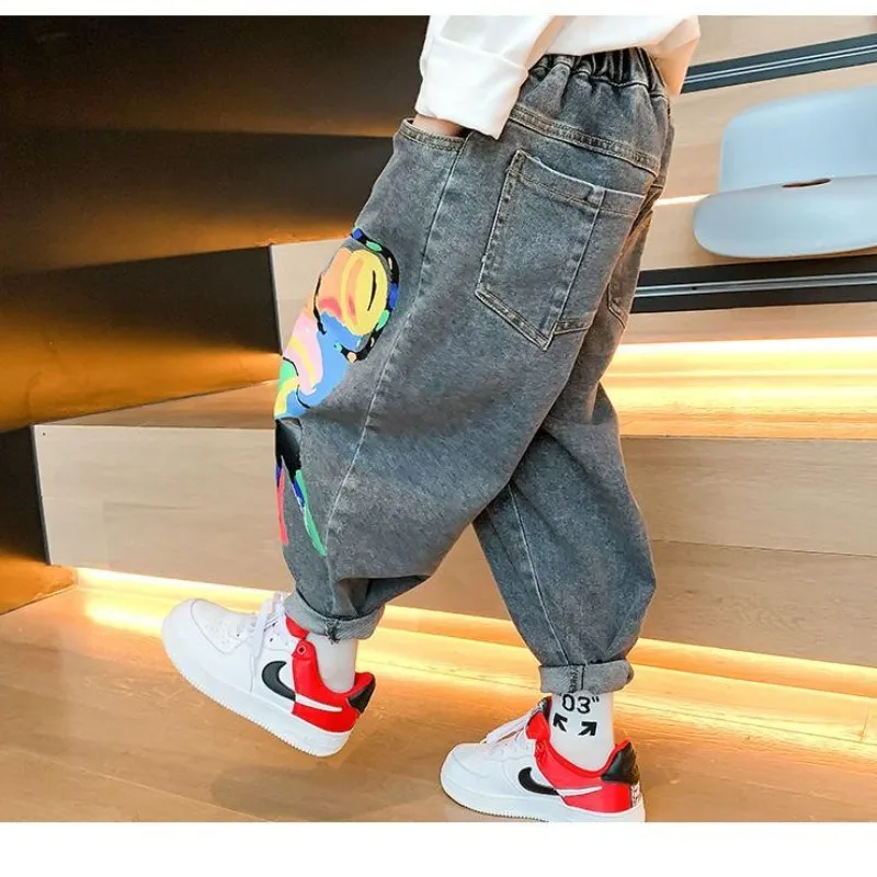 Boys Jeans 3 5 8 9 Y Children's Clothing Boys Jeans Spring and Autumn Casual Trousers Loose