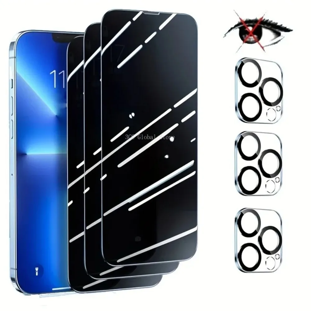 

Защитная пленка 6 в 1 с закаленным стеклом для IPhone 11 Pro Max 12 13 Mini 14 Pro 15 Plus