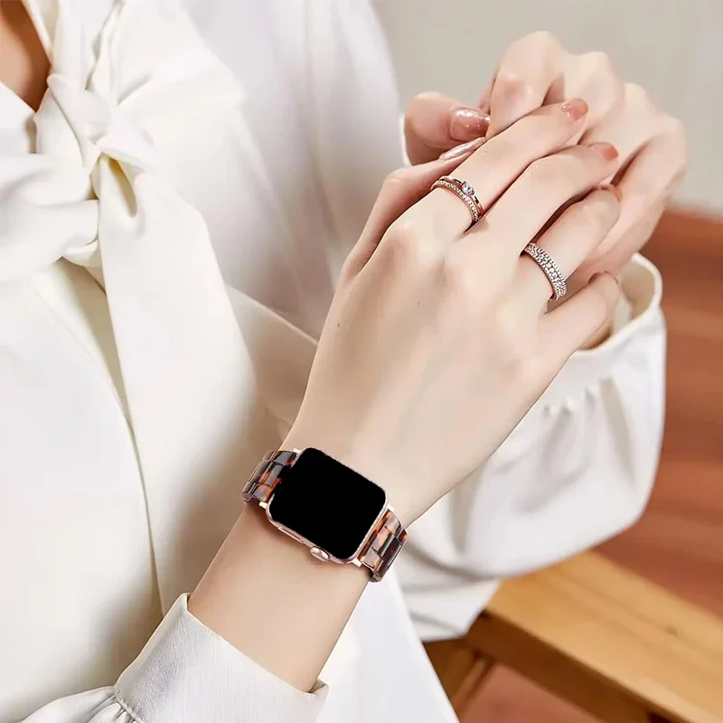 Elegant Resin Strap with Stainless Steel Buckle