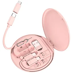Versatile 60W Fast Charging Cable Kit with Storage Box (Pink)