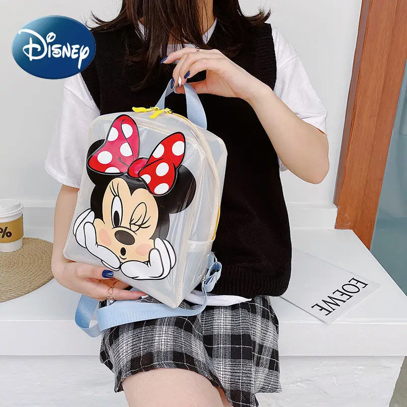 

Disney Minnie Mouse Backpack for Girl Student Transparent School Bag Cute Donald Duck Mini Toddler Bookbag Free Shipping