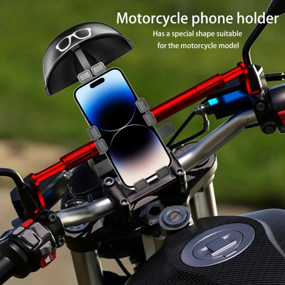 Motorcycle Handle Mount Rainproof Small Helmet Rider Motorcycle Mobile Phone Holder Sunshade Portable Mini Parasol Phone Support