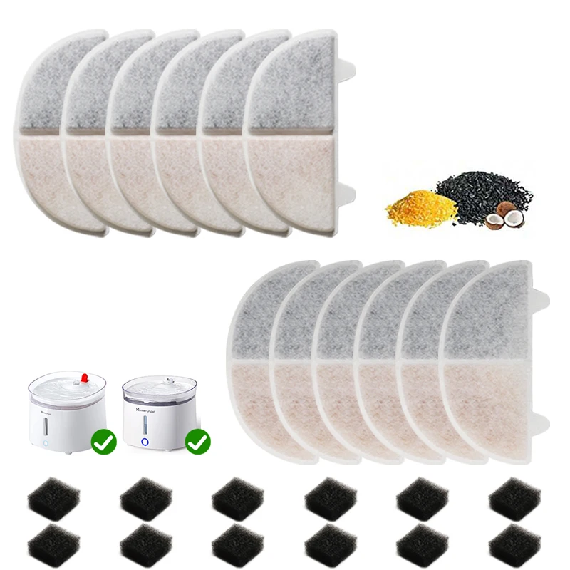 Replacement Activated Carbon Filter Cat Dog Drinking Fountain Replaced Filters for Pet Water Fountain Dispenser Accessorie