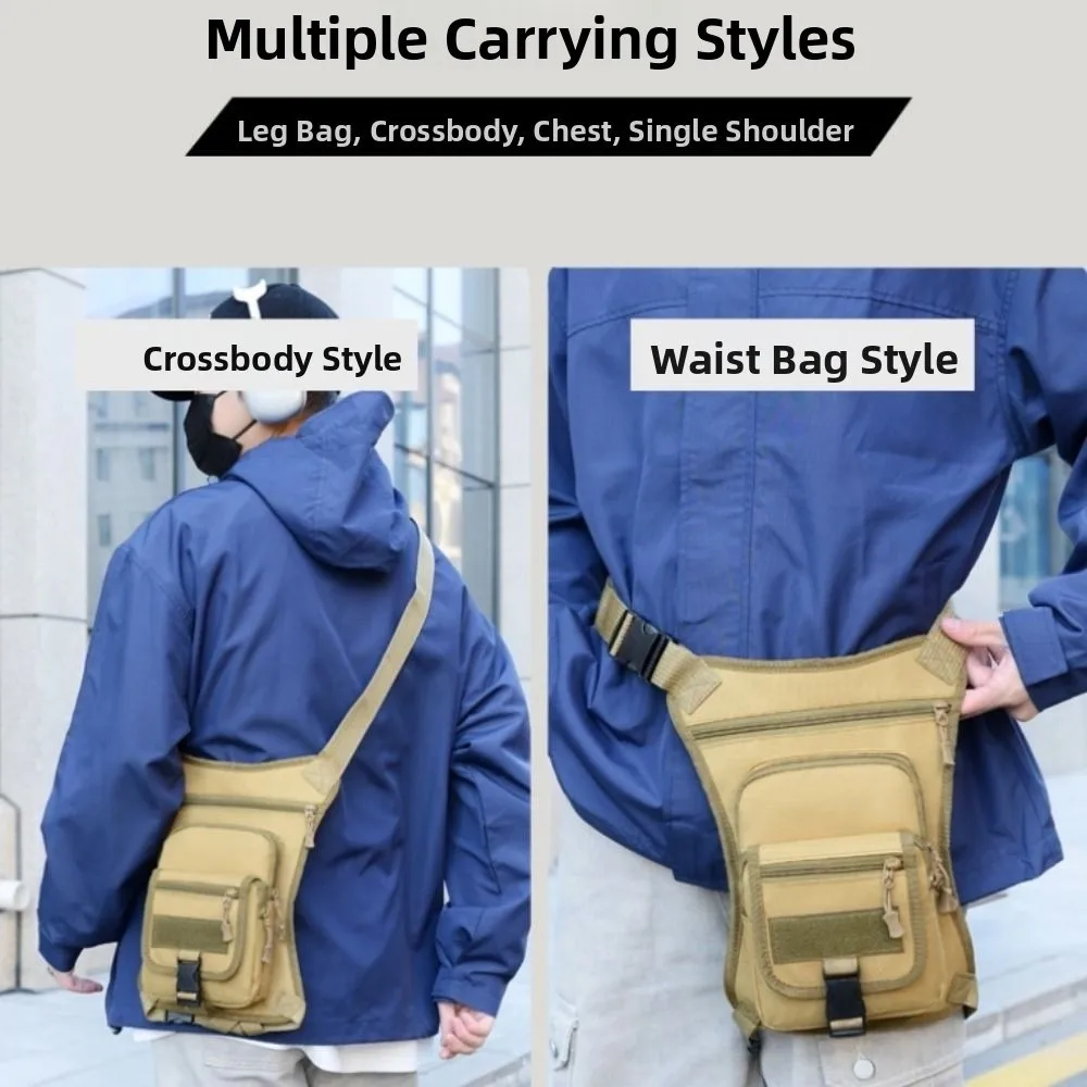 Large Capacity Outdoor Drop Leg Bag Oxford Cloth Camouflage Hiking Waist Pack Multi-Purpose Waterproof Motorcycle Bag