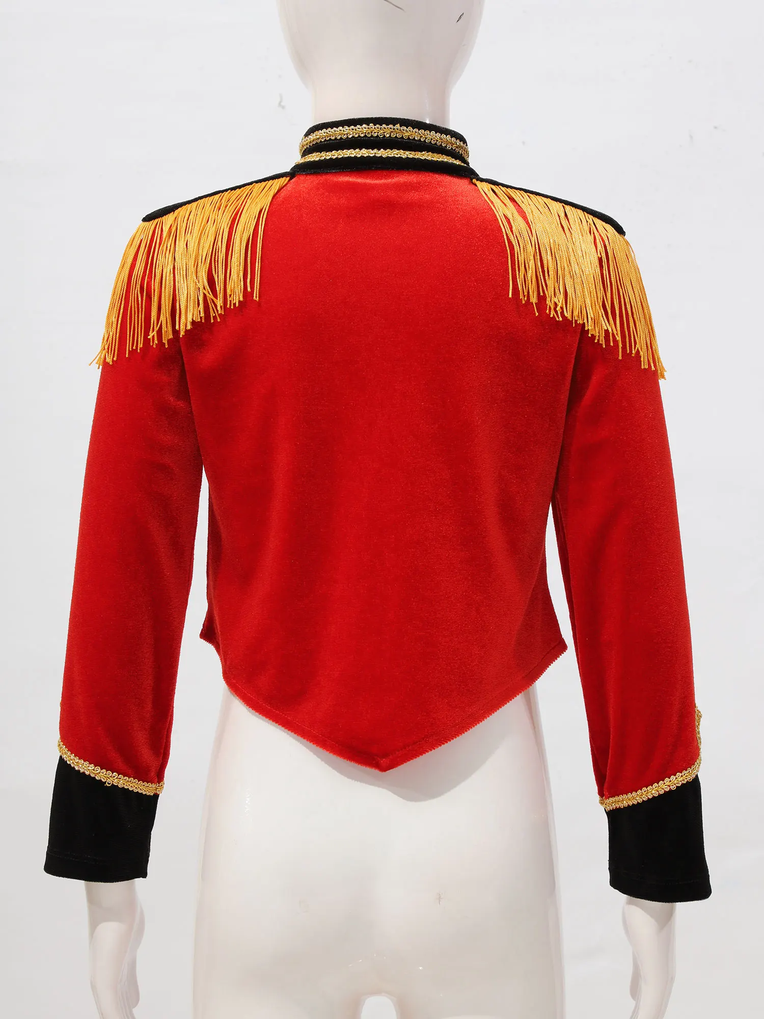 Kids Girls Circus Ringmaster Cosplay Jacket Stand Collar Long Sleeve Fringe Tassel Epaulet kids jackets