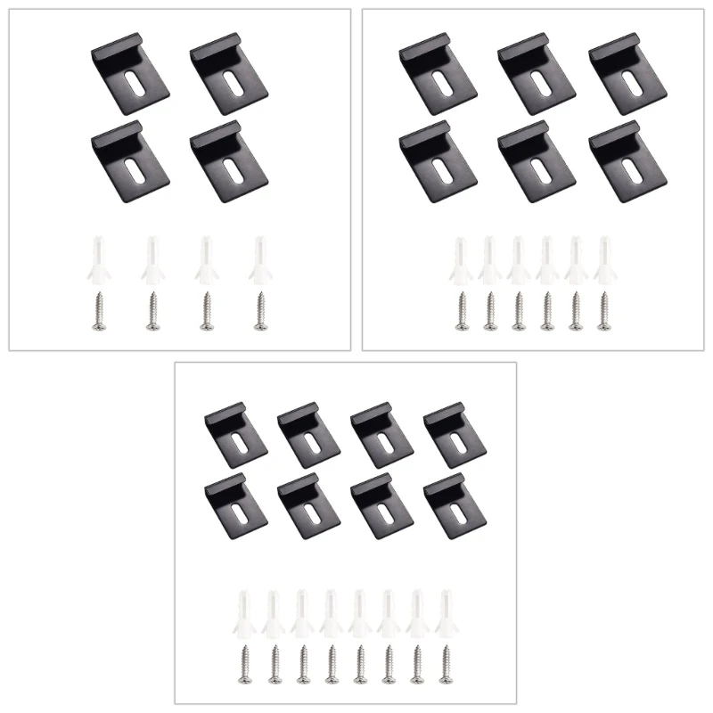 Description Picture 2 of itemConvenient Mounting Solution Square Glass Clamps Glass Clamps Simple Install Hardware Set for Bathroom & Office Glass