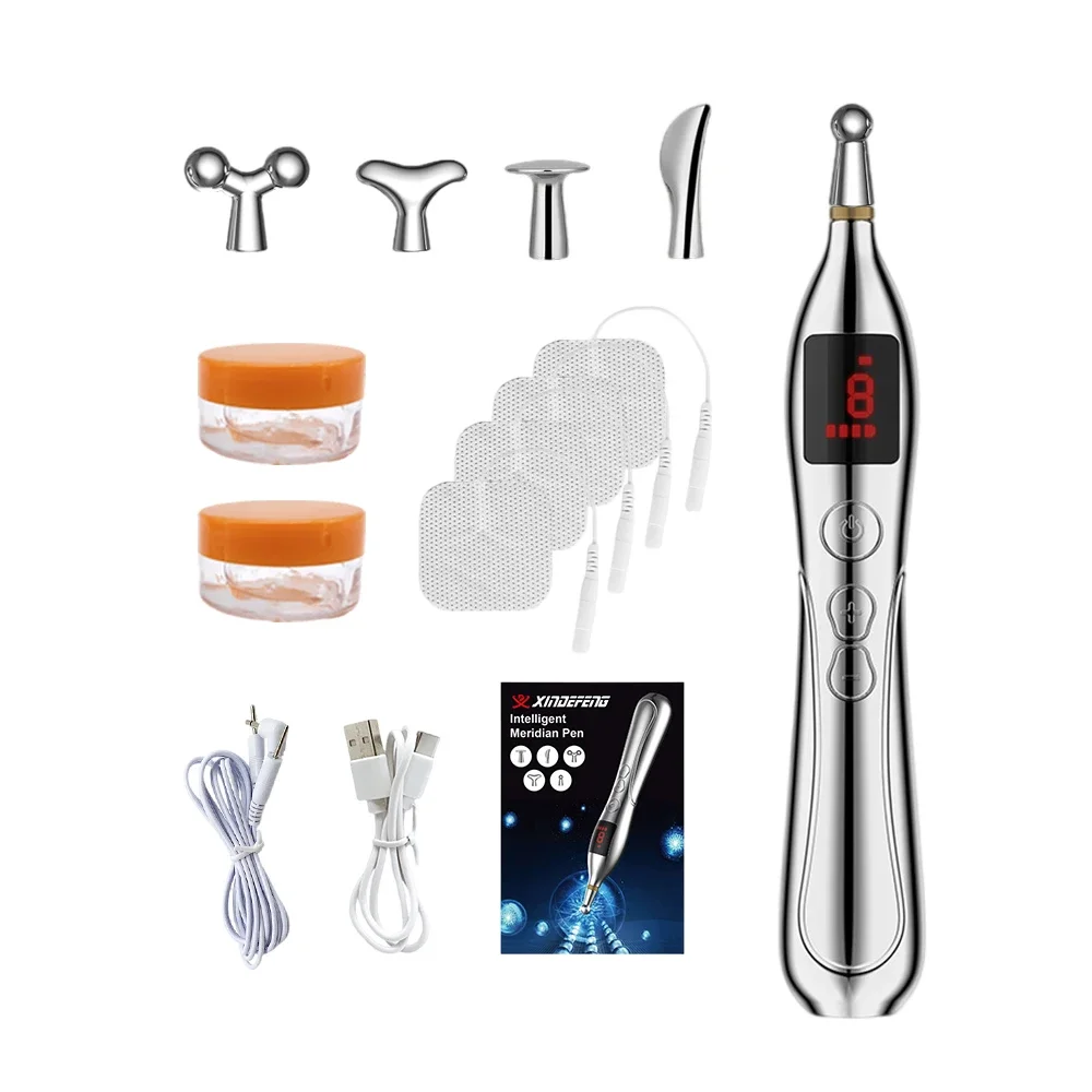 Penna Elettronica Per Agopuntura Viso Collo Schiena Piede Tens Impulso Laser Meridian Energy Pen Massaggiatore Rilassamento Del Corpo Strumenti Per Il