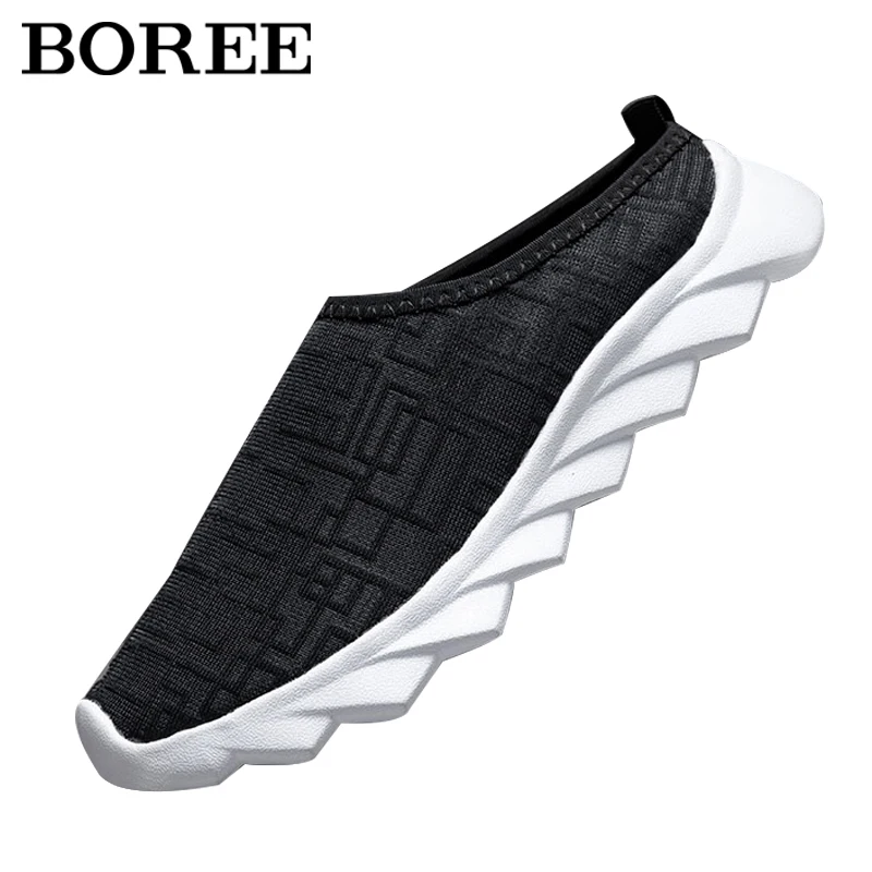 Women's Casual Shoes Slip-on Half Slippers Couple Breathable Mesh Lightweight Sports Shoes Casual Ladies Footwear Sneakers