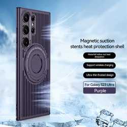 Enhanced Magnetic Wireless Charging Phone Case with Heat Dissipation and Invisible Holder Protection - SamSung S23 (PURPLE)