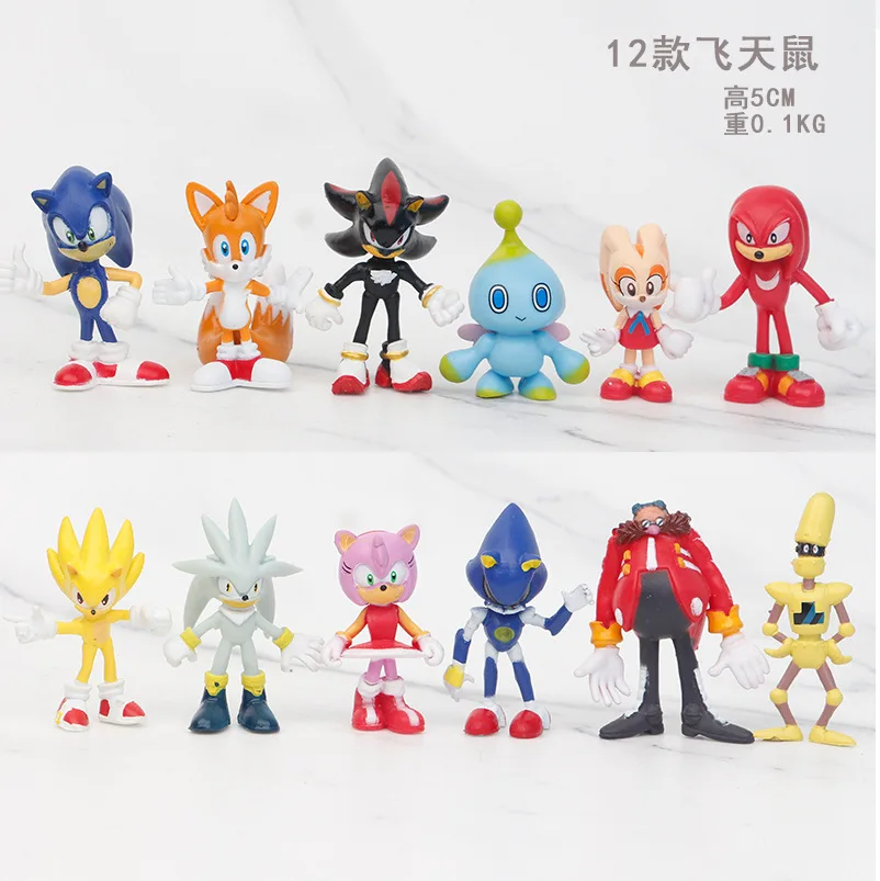 Super Sound Sonic Movie Game Bonecas para Crianças, PVC Figura Modelo Toy,  Shadow Hedgehog, Presente de Aniversário, 6Pcs por Conjunto - AliExpress