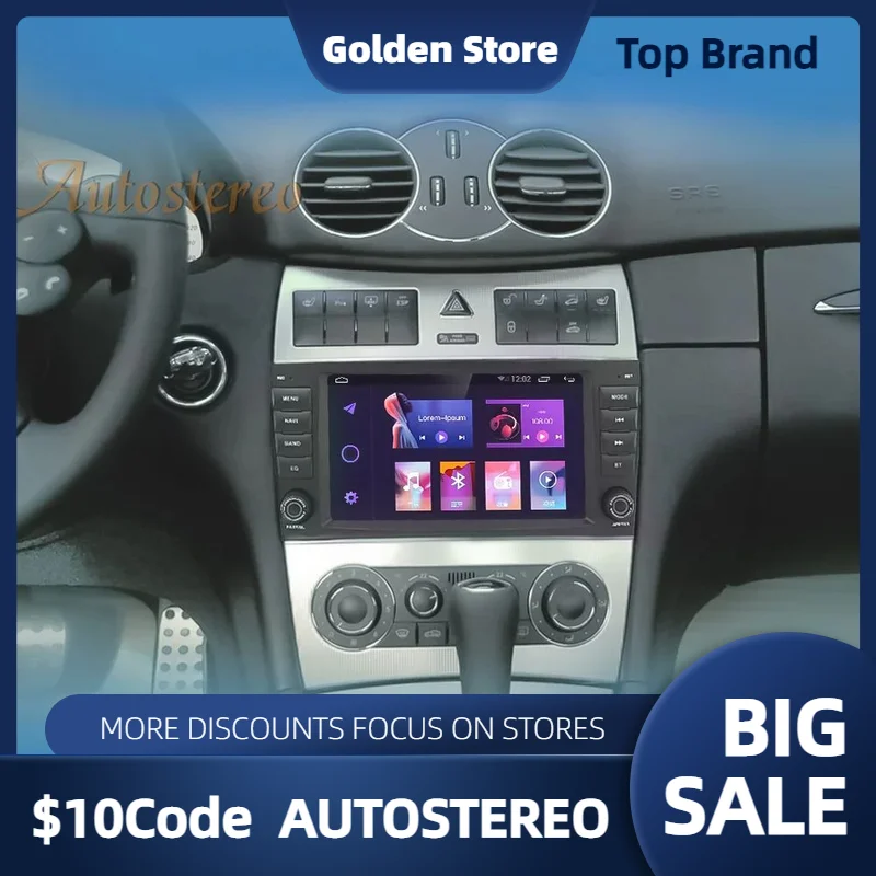 

Android 12 Multimedia Player Car GPS Navigation Auto Screen CarPlay For Mercedes Benz CLK Class W209 Radio Tape Recorder WIFI