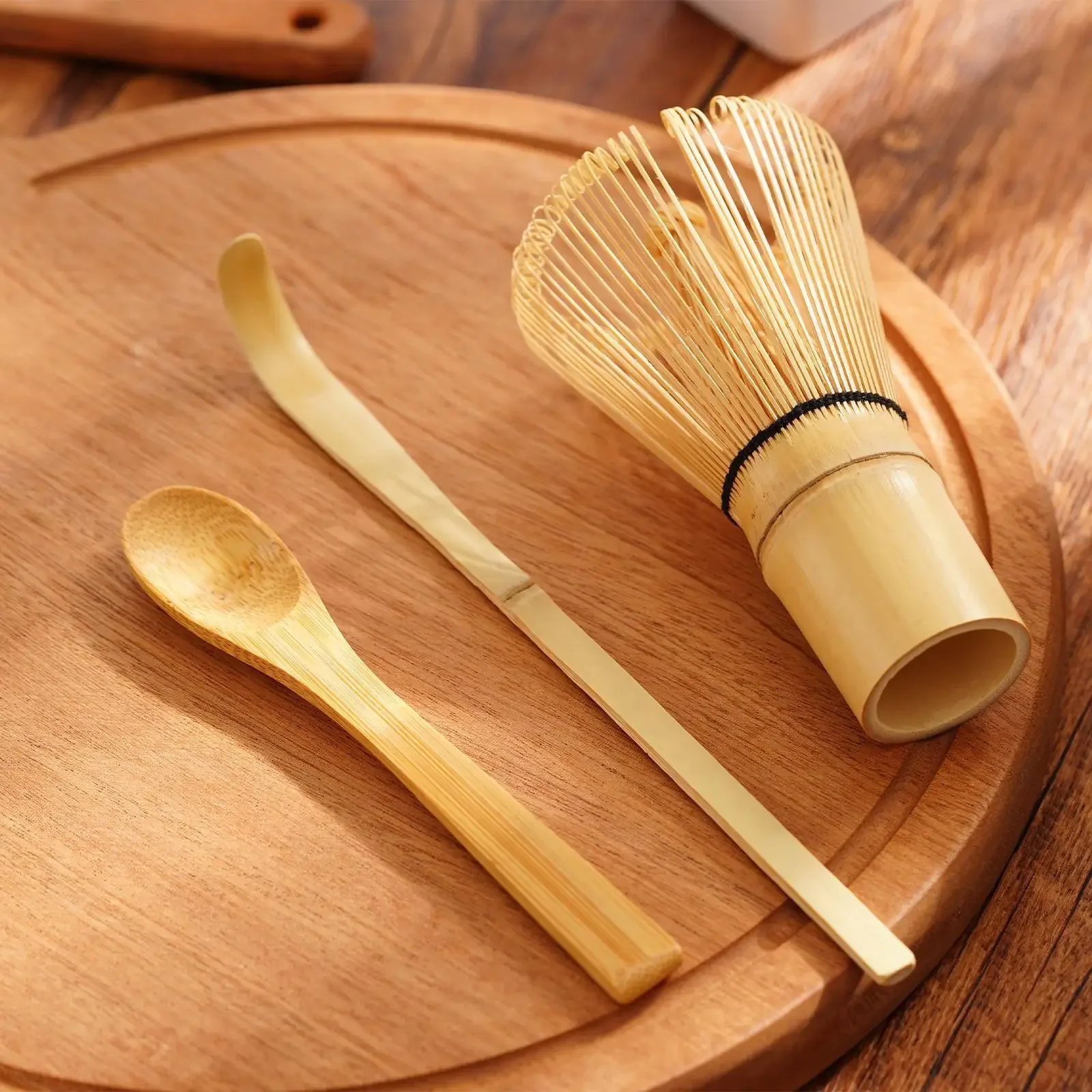Japanese Bamboo Matcha Whisk and Grinder Set - Premium Green Tea Ceremony Tool Collection