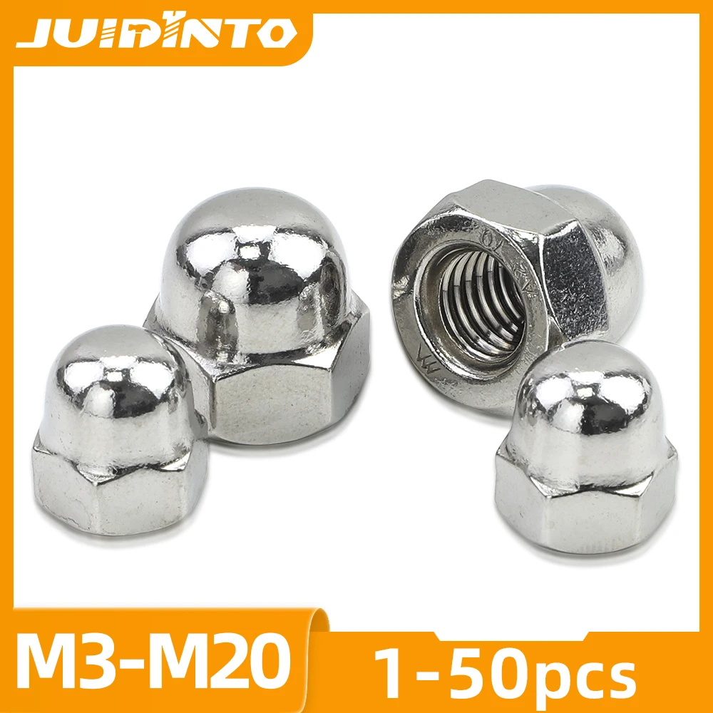 Hex Nut Acorn Nut Crown Dome Cap Nut Blind for Bolts M3 M4 M5 M6 M8 M10 M12 M14 M16 304 201 Stainless Steel DIN1587 hexagon nuts