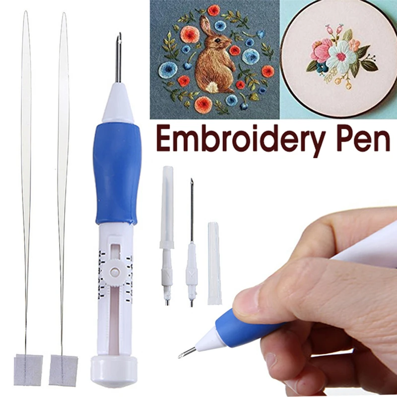 Metal Magic Embroidery Pen Set Embroidery Needle Weaving Tool Fancy Silica  Gel 1*Embroidery Pen+4*Needles Knitting Sewing Tools