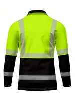 Polo à manches longues pour hommes, coupe cintrée en Polyester, hauts décontractés pour le lieu de travail, Performance à séchage rapide, printemps-automne, 2025 2