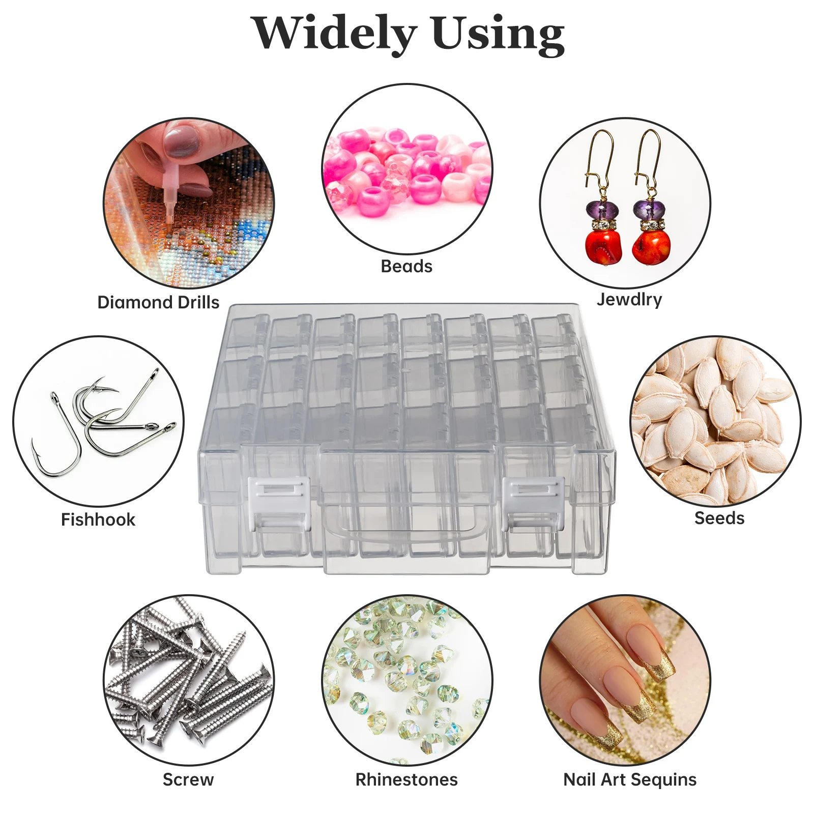 Bead Organizer Box 24 Slots Diamond Painting Bead Storage Containers Craft Storage Box Rhinestones storage box plastic storage box storage container