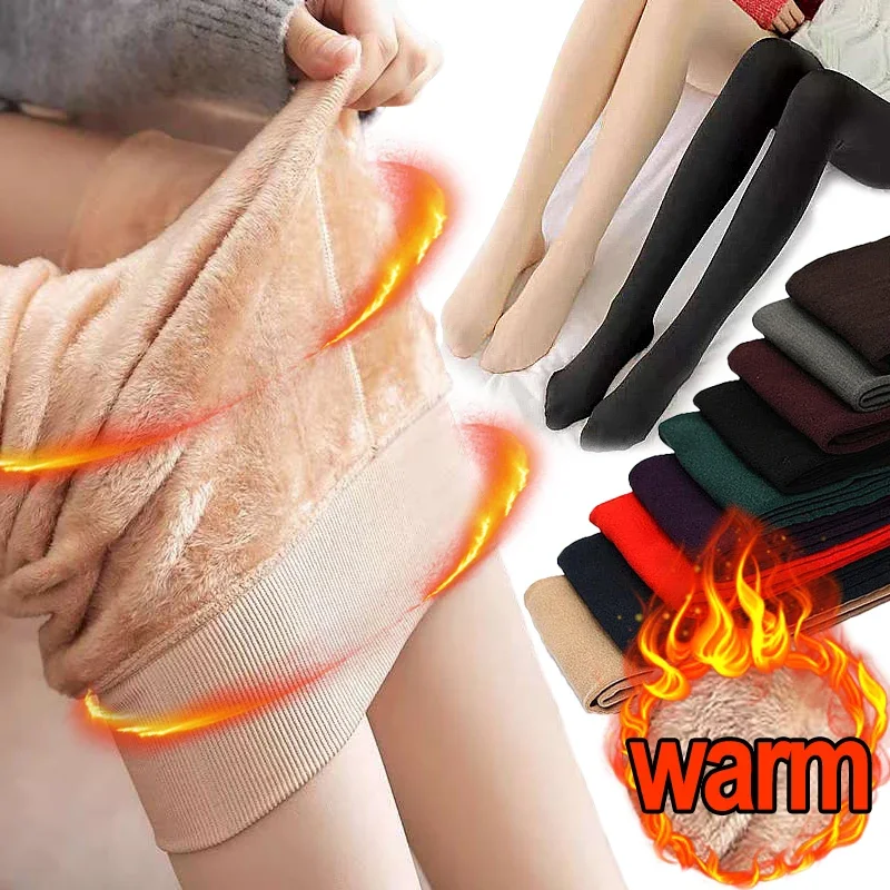 Leggings Invernali Termici In Pile Per Donna – Foderati, Vita Alta, Elasticizzati, Caldi, Colore Rosso, Taglia Unica - 4
