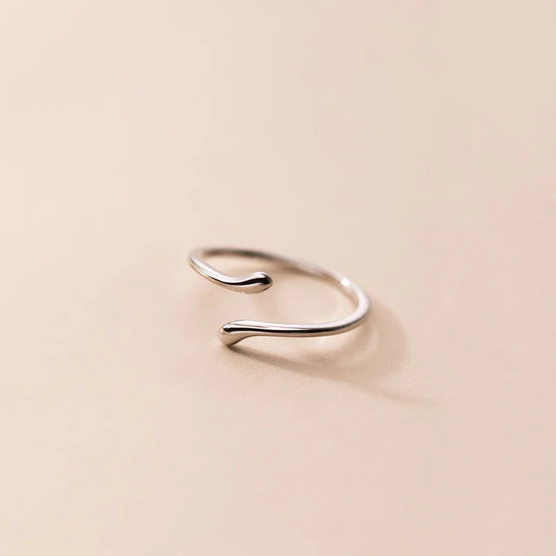 KAMIRA 925 Sterling Silver Unique Minimalism Glossy Open Ring for Women Girl Party Temperament Adjustable Fine Jewelry Gift silver ring silver rings