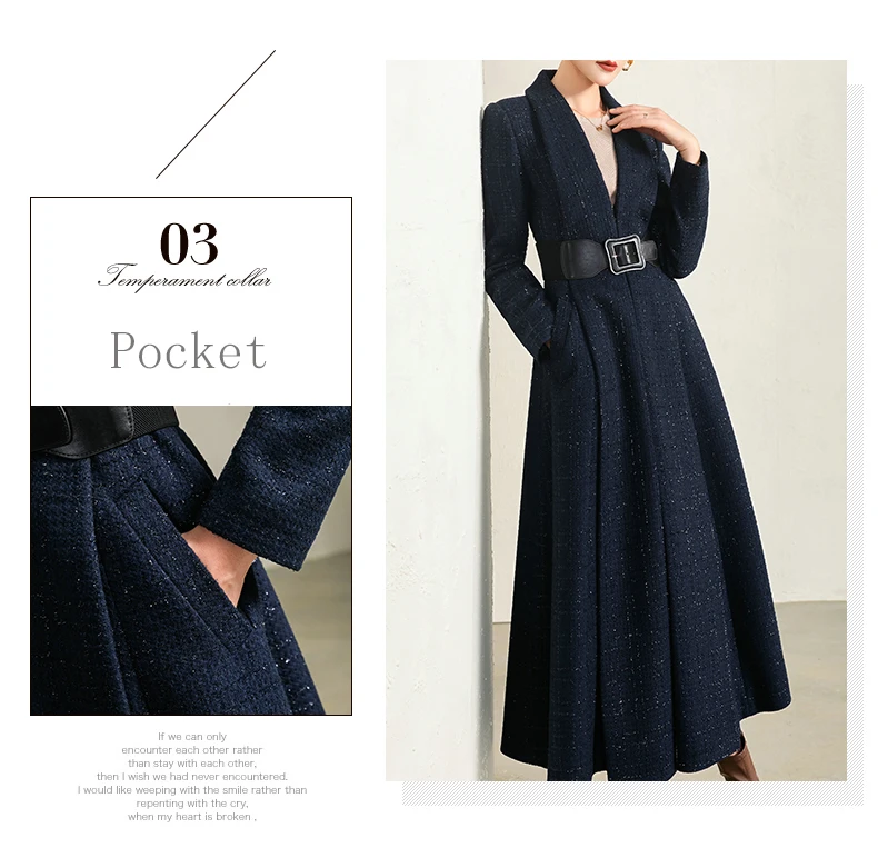 Blue Plaid Wool Coat Image 6