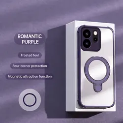 OPPO Reno 15F High - Grade Acrylic Shockproof Case with Non - Yellowing Hard Backplate and Bracket Cover for OPPO Reno15 F (PURPLE)