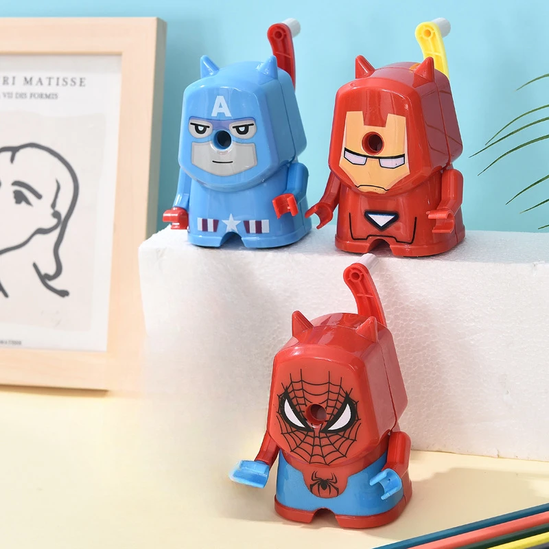 마블 스파이더맨 핸드 크랭크 만화 애니메이션 기계식 숫돌, 연필 학교 사무용품, 창의적인 문구 선물, 신제품