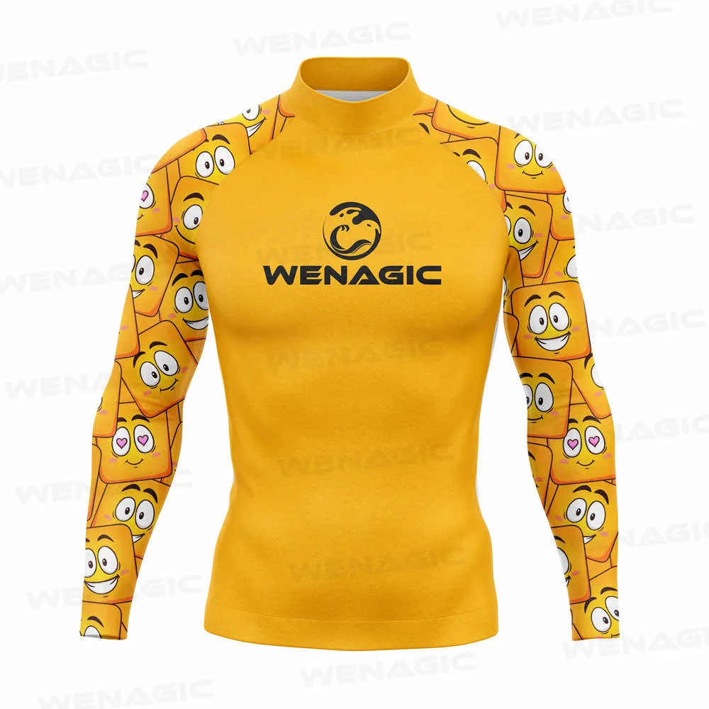 

Men's Fashion High-Elastic Comfortable Shirt Long Sleeve Surfing Swimsuit Top Water Sports Fitness Quick-Drying UPF 50+
