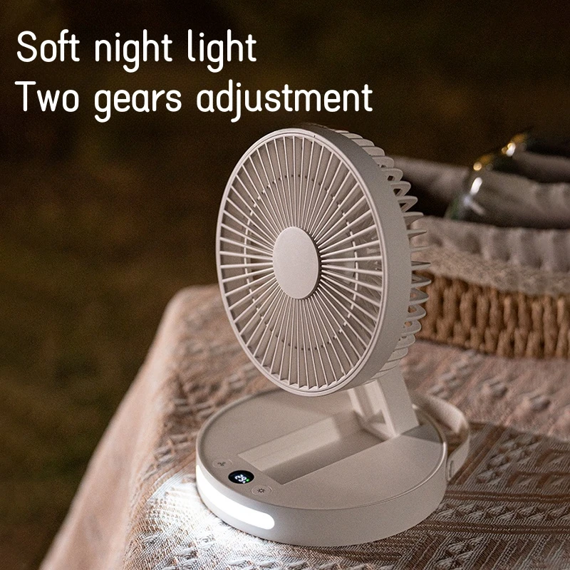 Foldable USB Rechargeable Small Fan 3600mAh Battery, Portable Mini Desk ...