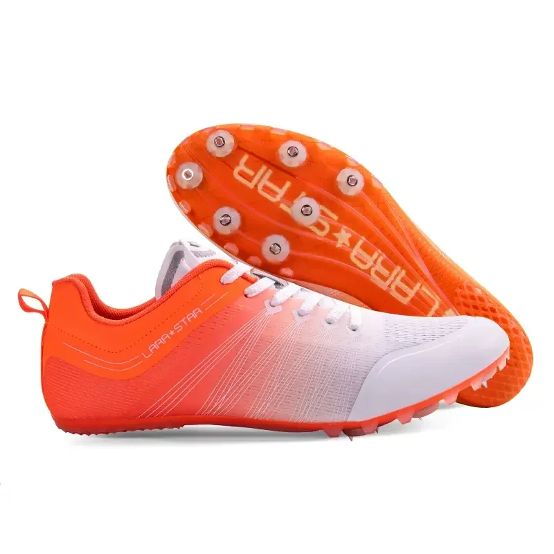 Lara Star Men Short Mid Distance Running Spikes Shoes Track and Field Events Competition Professional Sprint Nail Sneakers
