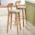 Solid Wood Living Room Hotel High Bar Stools Household Balcony Back Bar Chairs Front Desk Restaurant High Furniture HY50CT